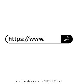 Barra de búsqueda página web navegador de Internet botón, plantilla de cuadro de búsqueda aislado - vector de stock