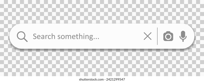 Search bar web page internet browser button, search box template isolated for UI UX design and web site, white search box with shadow on transparent background