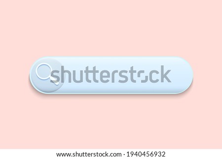 Search bar web page internet browser button, 3d render, search box template isolated – stock vector