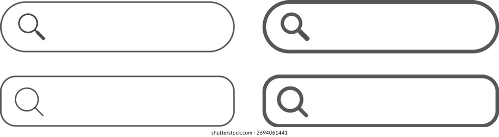 Search bar web template icon. Searching engine browser mockup. boxes template for web page internet browser
