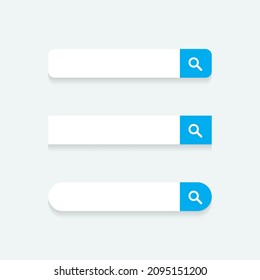Search Bar, Website Box Icon Set Collection. Vector Illustration