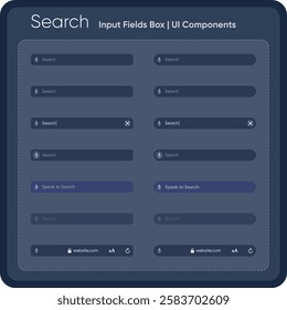 Search bar. Website ui design, browser Internet box, browser engine text field, navigation bar with push button. Interface web element vector templates set. UI components