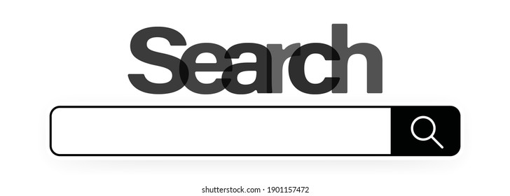 Search bar. Search window with shadow. Search boxes with shadow on transparent background. Vector on isolated white background. EPS 10