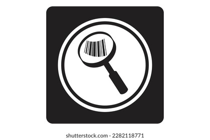 Suche Barcode-Flachsymbol einzeln auf weißem Hintergrund.