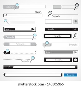 Search Bars And Templates Set -  Isolated On Gray Background - Vector Illustration, Graphic Design Editable For Your Design. Logo Symbols 