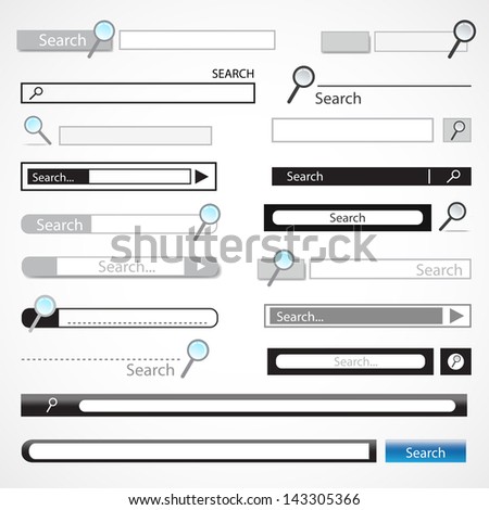 Search Bars And Templates Set -  Isolated On Gray Background - Vector Illustration, Graphic Design Editable For Your Design. Logo Symbols 