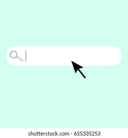 search bar.vector illustration.on blue background arrow and lupa