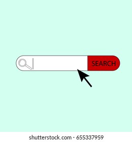 search bar.vector illustration.on blue background arrow and lupa