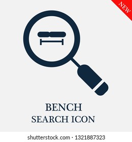 search Bench icon. Editable search Bench icon for web or mobile.