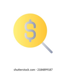 Search for best currency exchange rate flat gradient color ui icon. Money conversion. Finance, banking. Simple filled pictogram. GUI, UX design for mobile application. Vector isolated RGB illustration