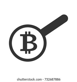 Search bitcoin. Loop and Cryptocurrency. Virtual money. Vector illustration
