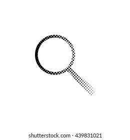 Search - black vector icon;  halftone illustration