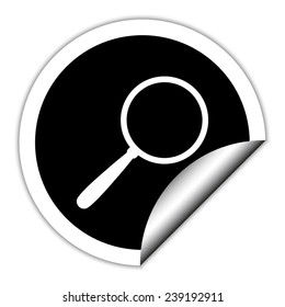 Search - black  vector icon. Round sticker.