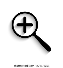 Search - black vector icon with shadow 
