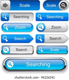 Search blue design elements for website or app. Vector eps10.