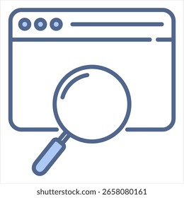 Pesquisar ilustração de vetor de ícone azul