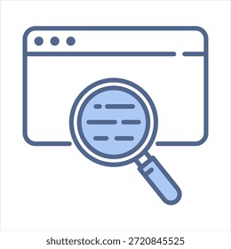 Ilustración vectorial de icono azul de Búsqueda
