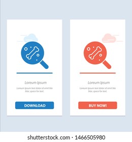Search, Bone, Science  Blue and Red Download and Buy Now web Widget Card Template. Vector Icon Template background