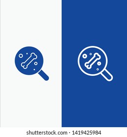 Search, Bone, Science Line and Glyph Solid icon Blue banner Line and Glyph Solid icon Blue banner