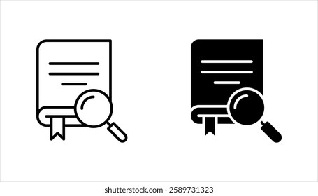 search book icon set, symbol design on white background.