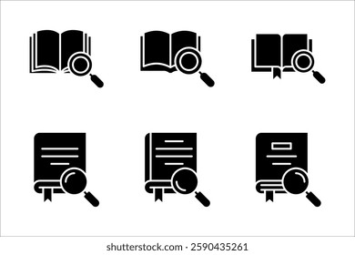 search book icon set, symbol design on white background.