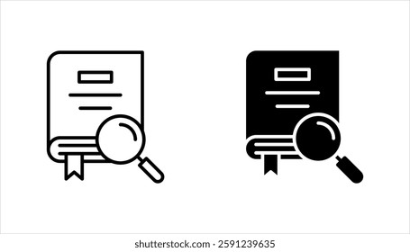 search book icon set, symbol design on white background.