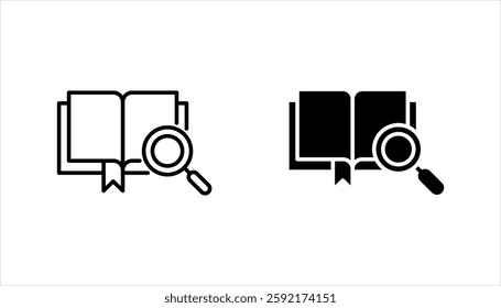 search book icon set, symbol design on white background.