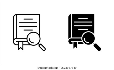 search book icon set, symbol design on white background.