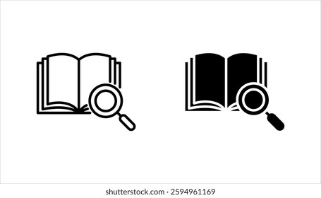 search book icon set, symbol design on white background.