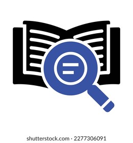 Icono de libro de búsqueda, gráficos vectoriales