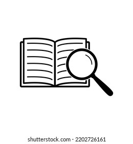 search in book icon vector search text sign