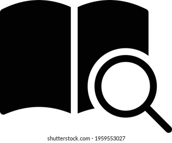 search book vector glyph flat icon