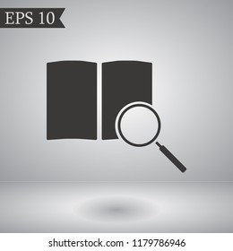 Search for a book vector icon 10 eps
