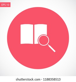 Search for a book vector icon 10 eps