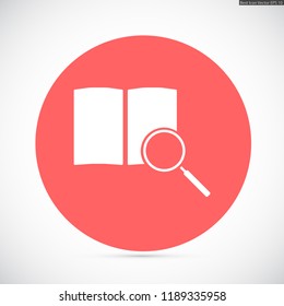 Search for a book vector icon 10 eps