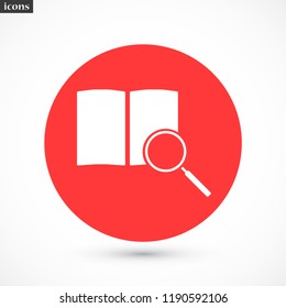 Search for a book vector icon 10 eps