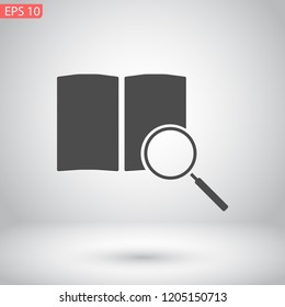 Search for a book vector icon 10 eps