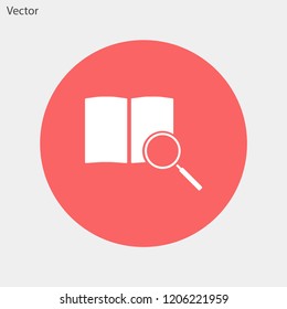Search for a book vector icon 10 eps