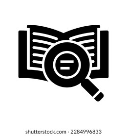 Vektorsymbol-Illustration des Suchbuchs