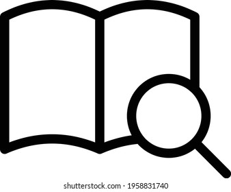 search book vector thin line icon