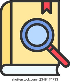 Search Books Icon image. Suitable for mobile application.