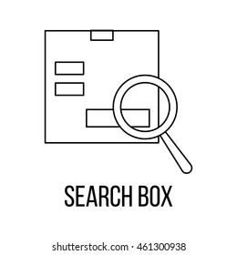 Search box icon or logo line art style. Vector Illustration.