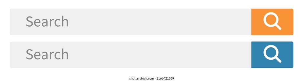 Markensymbol-Set suchen. Internetsuche und Internetsuche. Werbematerial. Vektorgrafik.
