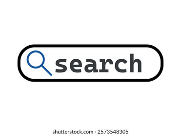 Search box with magnifying glass and search word