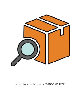 Cuadro de búsqueda, paquete, icono de paquete, uso perfecto para medios impresos, web, imágenes de stock, uso comercial o cualquier tipo de proyecto de diseño.