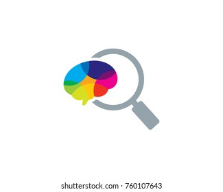 Search Brain Icon Logo Design Element