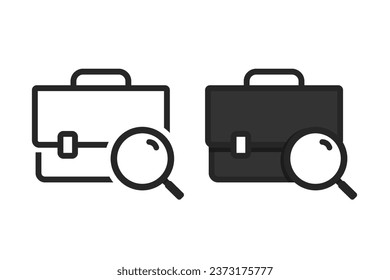 Search briefcase, suitcase. Illustration vector