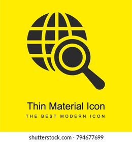 Search bright yellow material minimal icon or logo design