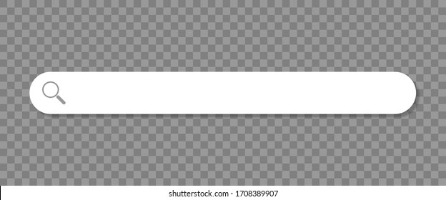 Search browser bar, magnifier button on a transparent background. Vector illustration