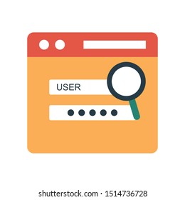 search browser glyph flat vector icon